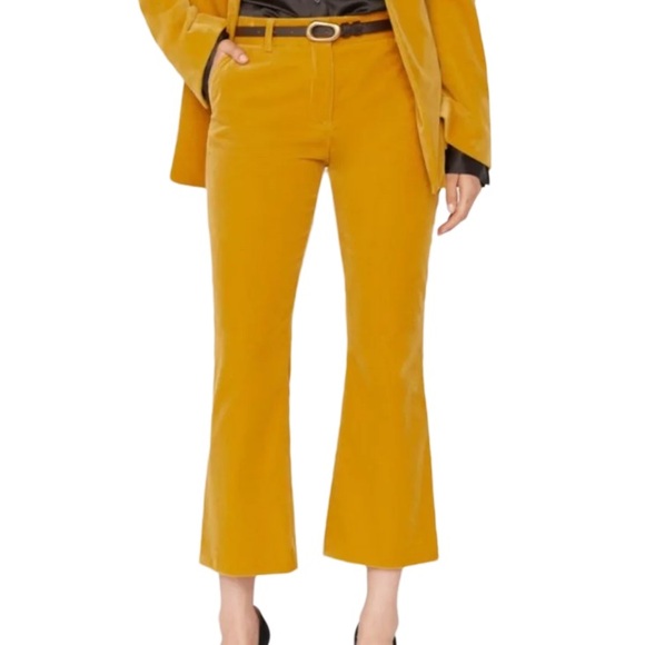 Frame Le Crop Mini Boot Velveteen Trouser - Mustard